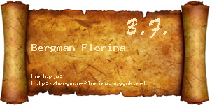 Bergman Florina névjegykártya
